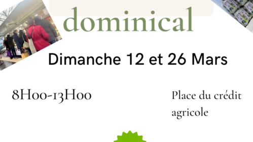 PROCHAINES DATES DU MARCHE DOMINICAL