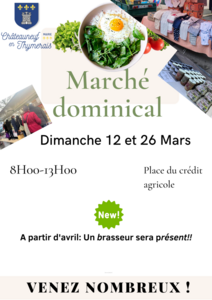 PROCHAINES DATES DU MARCHE DOMINICAL
